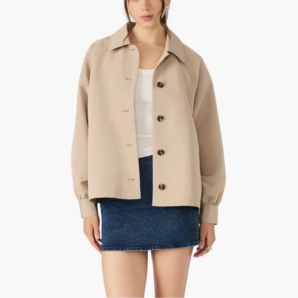 Steve Madden Tan (Khaki) Flared Trench Coat